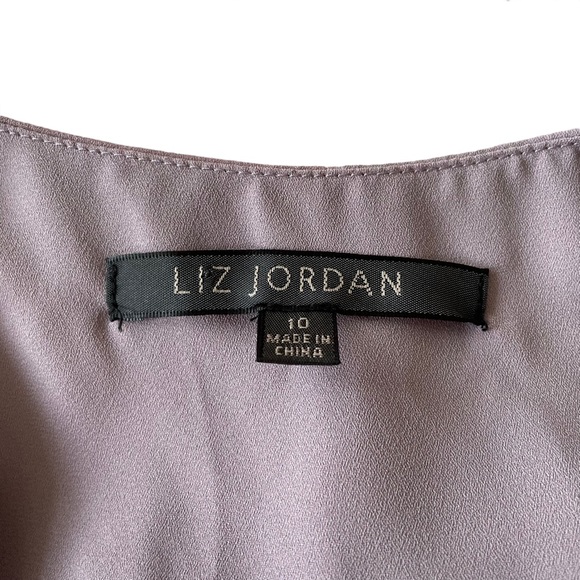 LIZ JORDAN Sz10 White and lilac blouse with button front detailing - Picture 8 of 9
